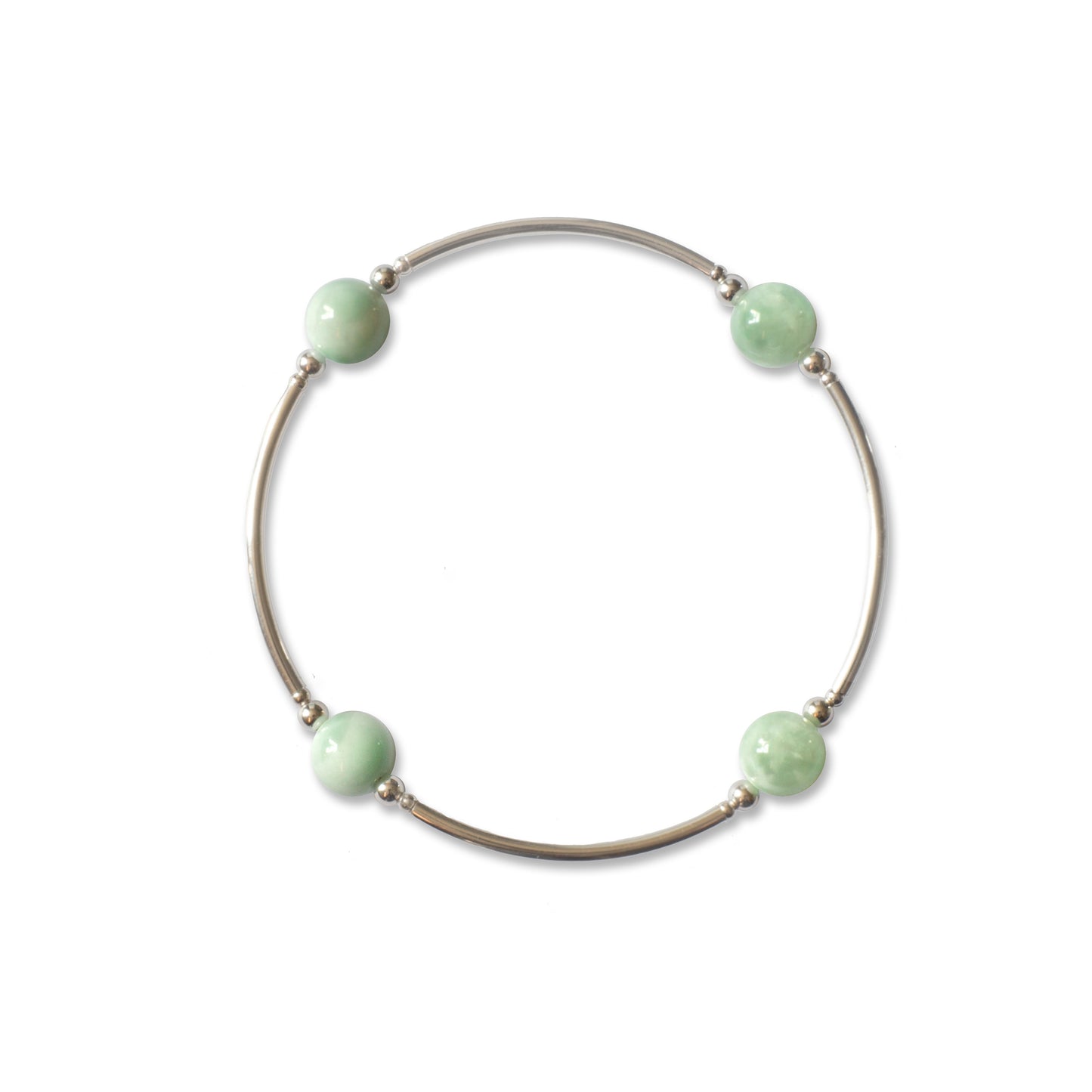 12mm Green Angelite Blessing Bracelet