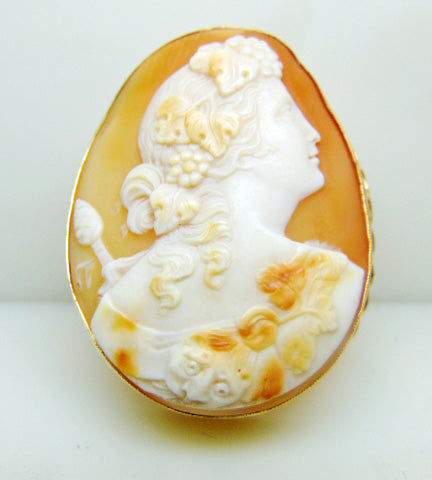 Cameo Pin Set in a Hand Made 14K Yellow gold Frame.